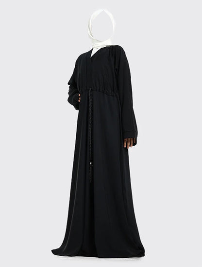 Girls Black Fozia Abaya