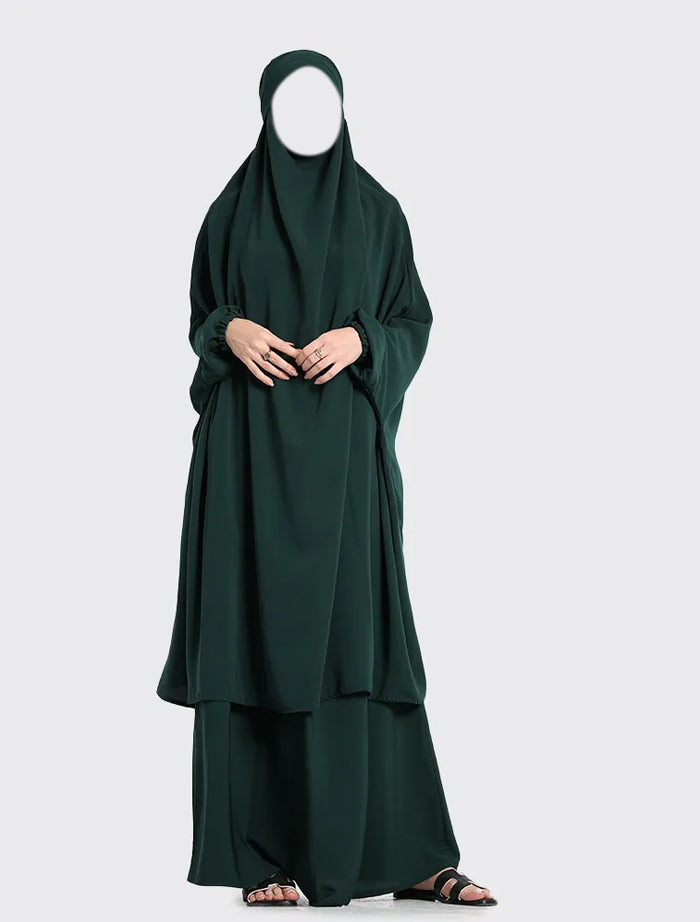 Bottle Green Two Piece Jilbab