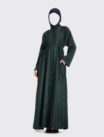 Bottle Green Open Abaya