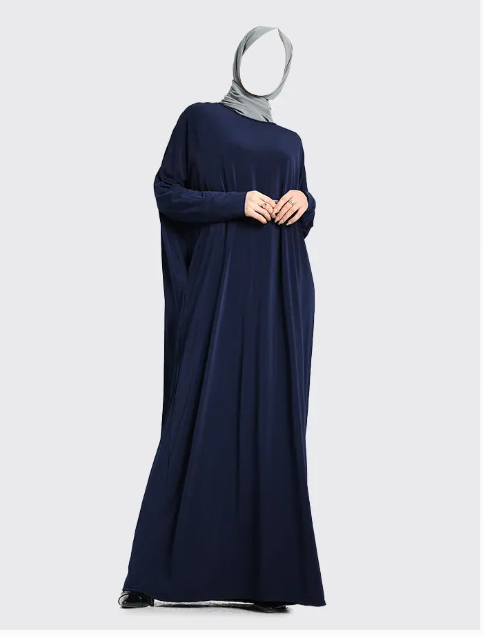 Navy Batwing jersey Abaya