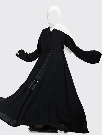 Girls Black Fozia Abaya