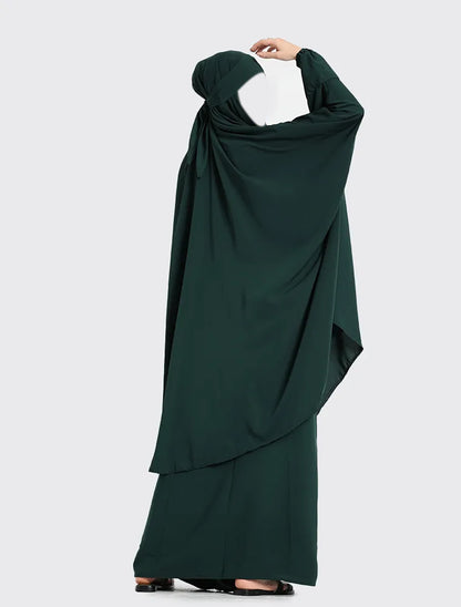 Bottle Green Two Piece Jilbab