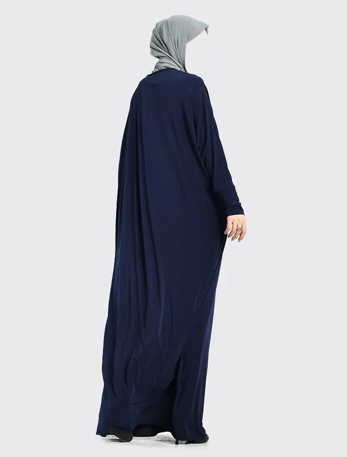 Navy Batwing jersey Abaya