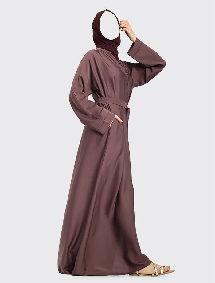 Mauve Open Abaya