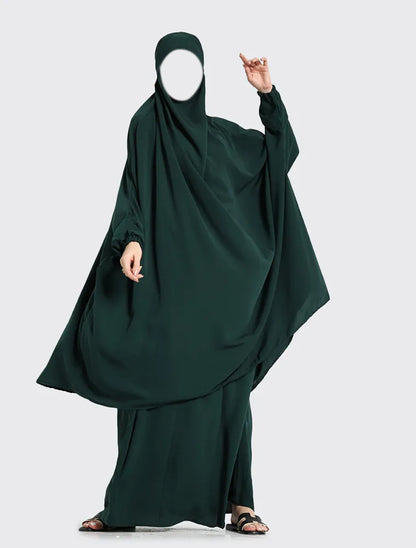 Bottle Green Two Piece Jilbab