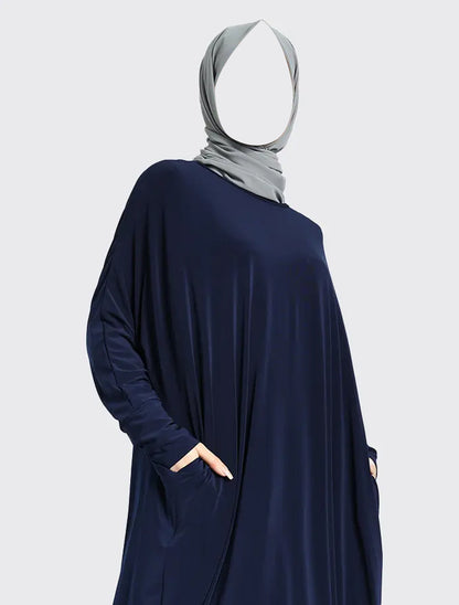 Navy Batwing jersey Abaya