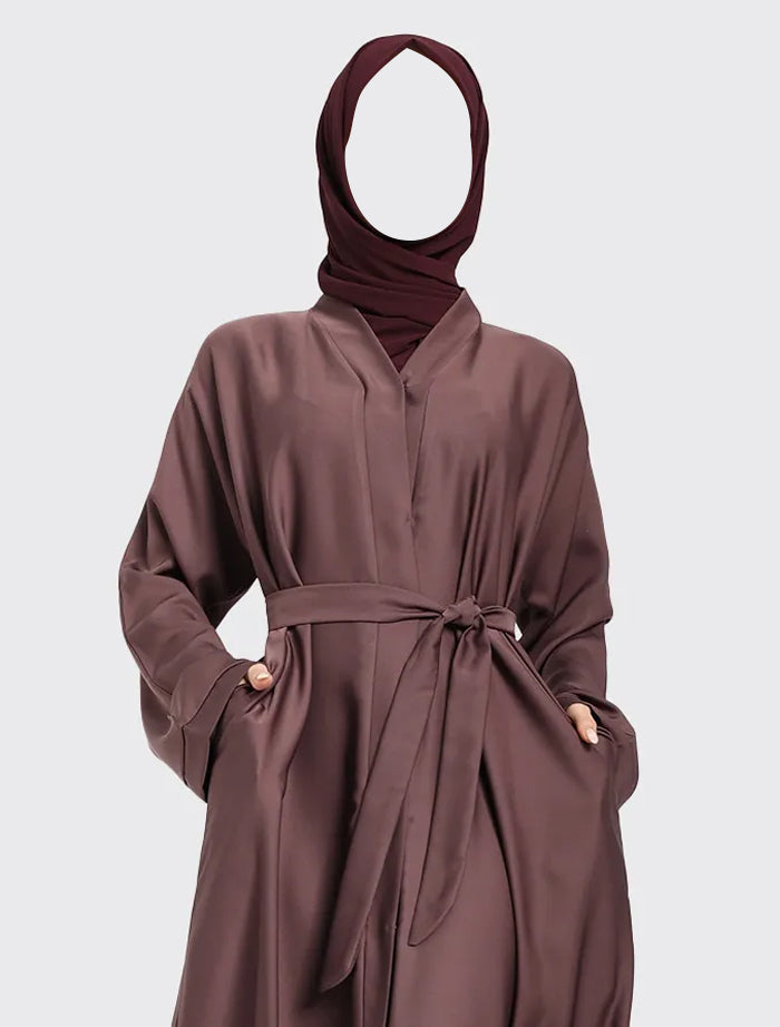 Mauve Open Abaya