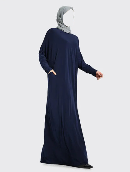 Navy Batwing jersey Abaya