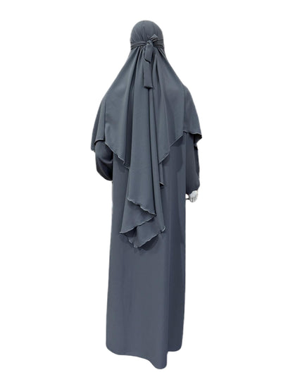 Khimar With Abaya Set 2 Piece Grey