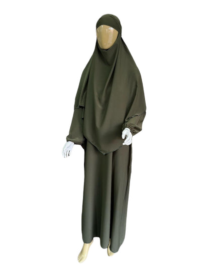 Khimar With Abaya Set 2 Piece Olive green