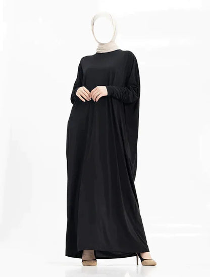 Black Batwing Jersey Abaya